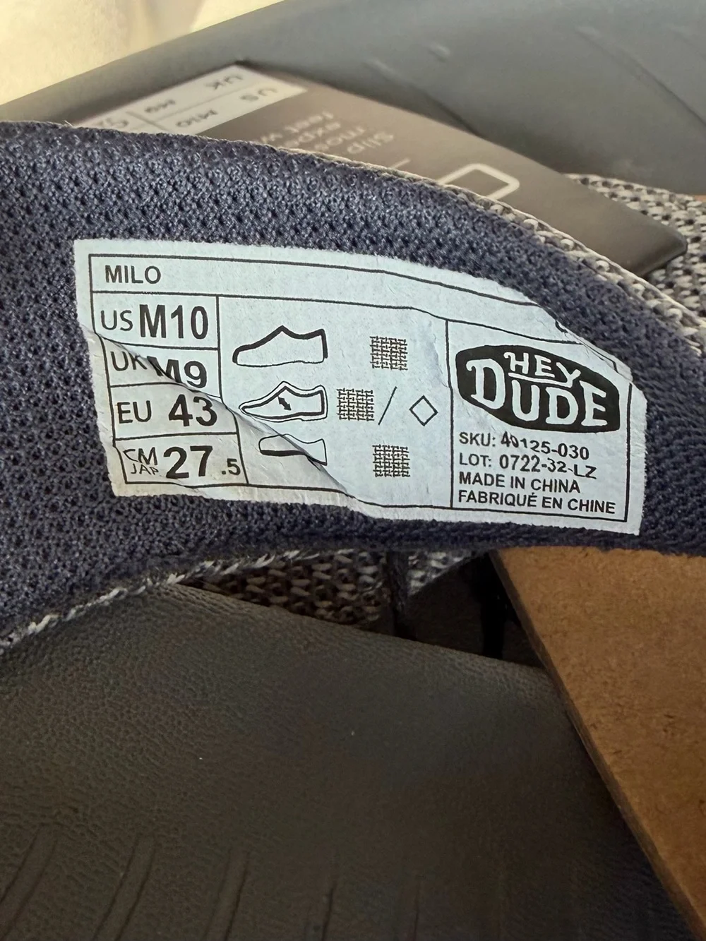 Hey Dude Shoes, Milo Grey Flip Flop Sandals Size EU 43 / US 10 Mens